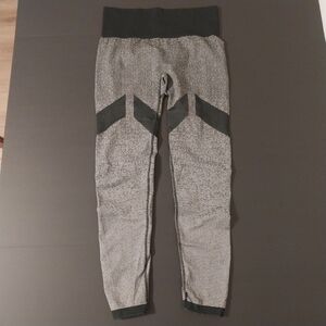 adidas Gray and Black Leggings with Elastic Waistband